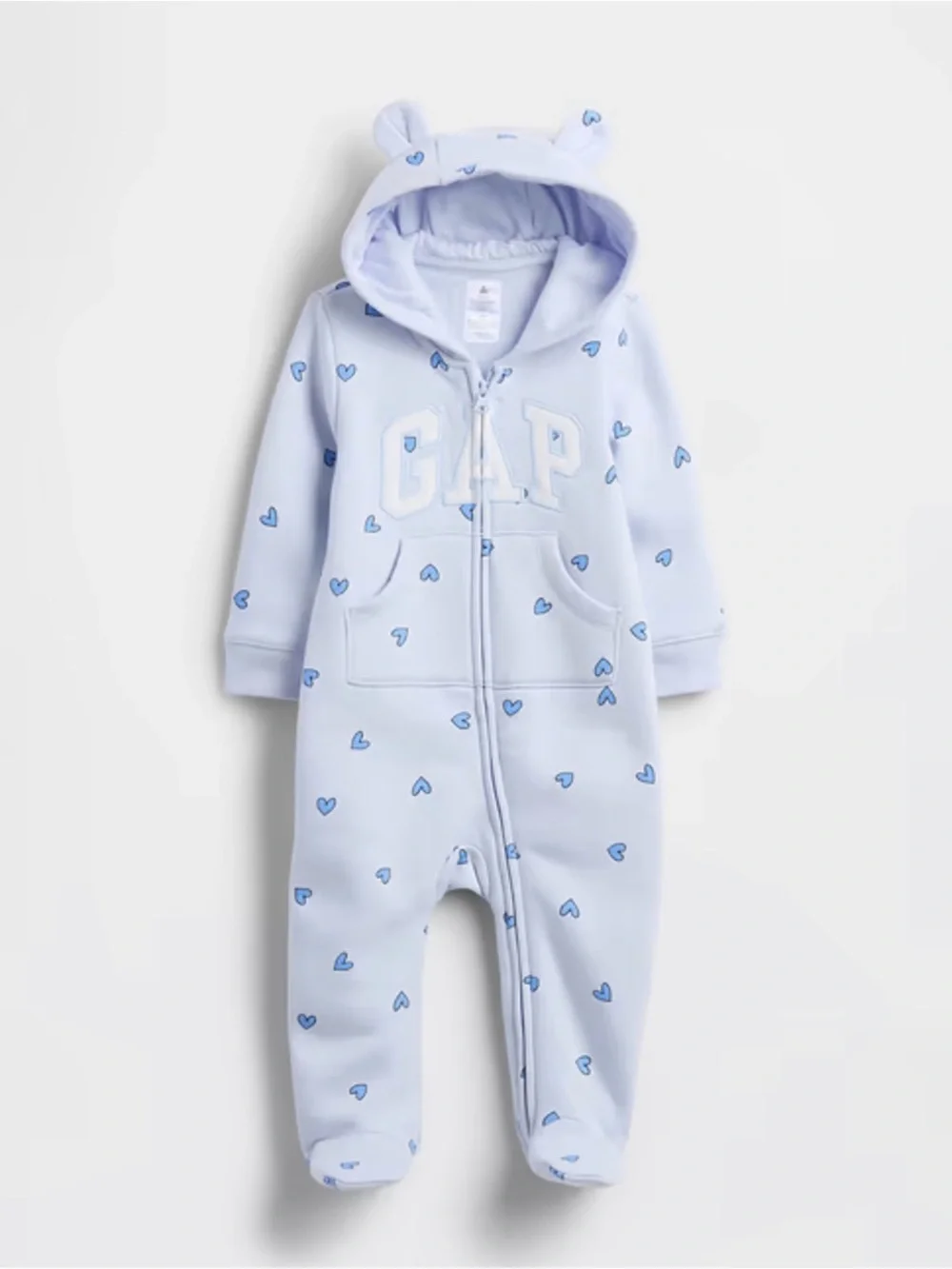 GAP Light Blue Heart Zip Front One-Piece